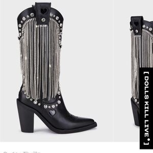 Black Rhinestone fringe cowboy boots-Beyoncé Renaissance Concert Outfit! Worn 1x